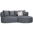ECKSOFA in Bouclé Grau  235/166 cm  - Hellrosa/Schwarz, MODERN, Kunststoff/Textil (235/166cm) - Hom`in