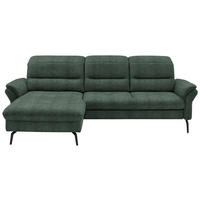 ECKSOFA in Flachgewebe Dunkelgrün  181/260 cm  - Dunkelgrün/Schwarz, KONVENTIONELL, Textil/Metall (181/260cm) - Beldomo Speed