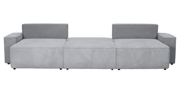 WOHNLANDSCHAFT  in Cord Hellgrau  - Hellgrau/Schwarz, KONVENTIONELL, Kunststoff/Textil (155/348/155cm) - Carryhome