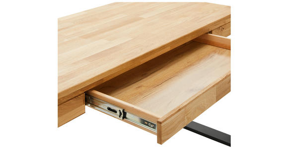 SCHREIBTISCH 150/65/76 cm  in Eichefarben  - Eichefarben/Schwarz, MODERN, Holz/Metall (150/65/76cm) - Linea Natura