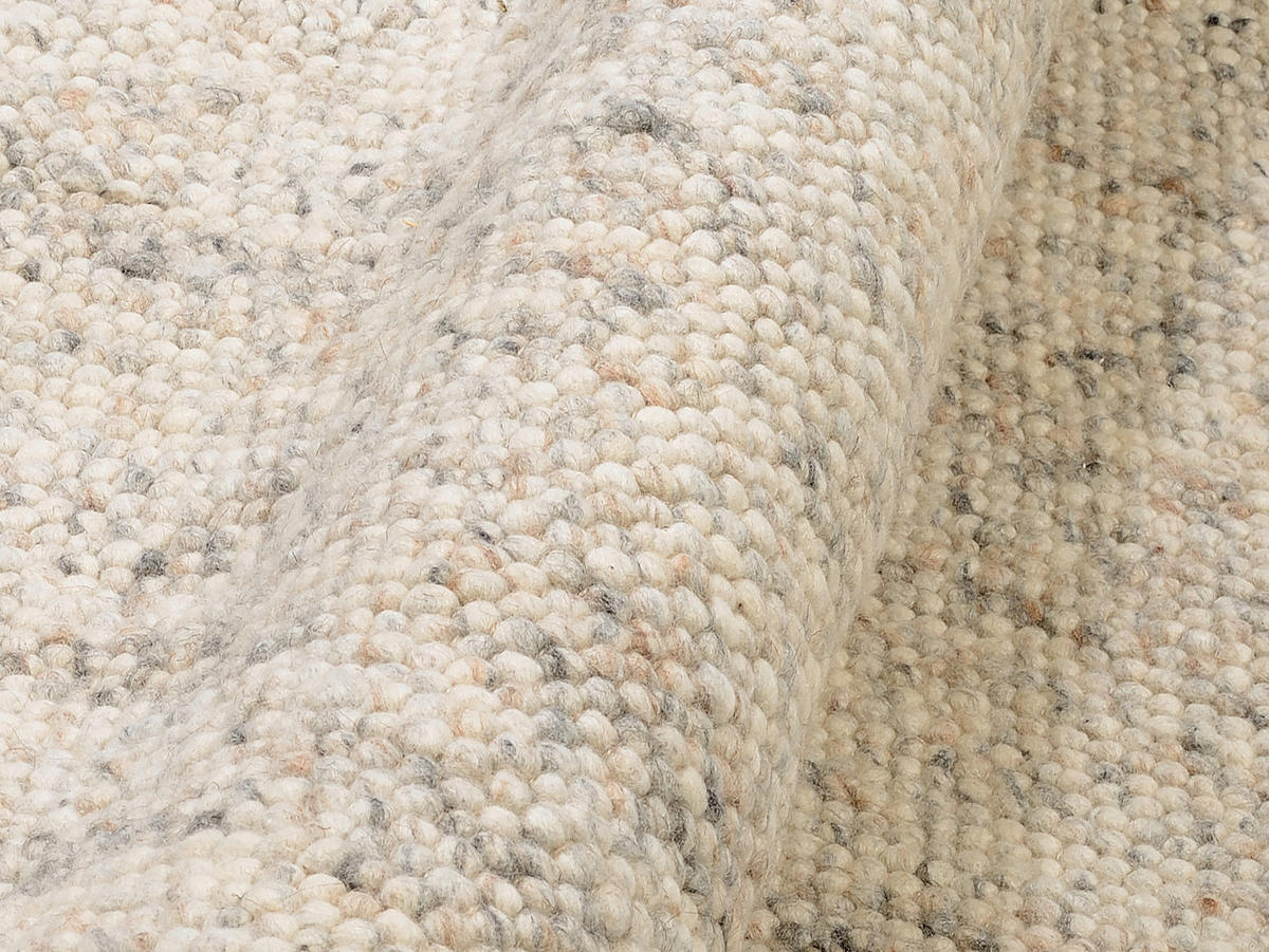 HANDWEBTEPPICH HELSINKI - Beige, Basics, Textil (150/150cm) - Linea Natura