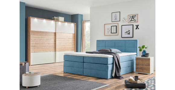 BOXSPRINGBETT 160/200 cm  in Blau  - Blau/Schwarz, KONVENTIONELL, Kunststoff/Textil (160/200cm) - Esposa
