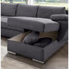 Wohnlandschaft tekstil  siva   - siva/boje kroma, Konvencionalno, tekstil/metal (219/305/157cm) - Livetastic