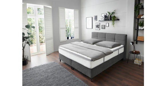 BOXSPRINGBETT 180/200 cm  in Grau  - Schwarz/Grau, KONVENTIONELL, Holz/Holzwerkstoff (180/200cm) - Carryhome