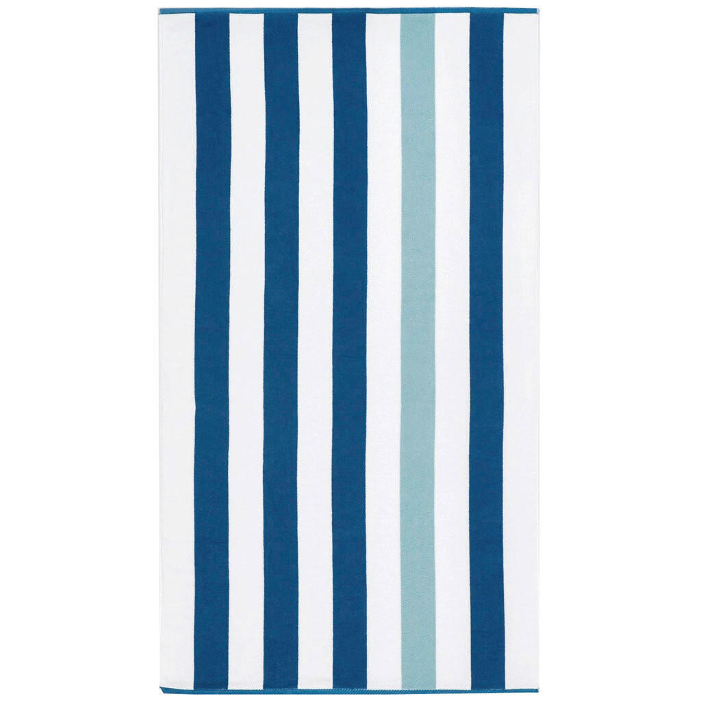 STRANDTUCH Blau, Weiß Hochglanz 90/180 cm  - Blau/Weiß Hochglanz, Basics, Textil (90/180cm)