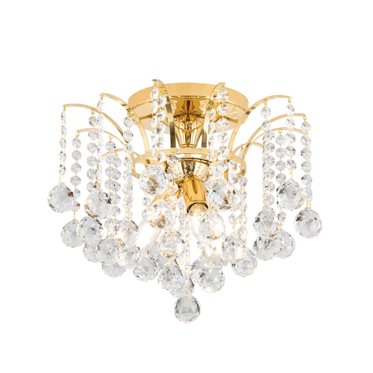 XXXLutz Kristall-Deckenleuchte Kristall Klassisch Gold 38.0 cm