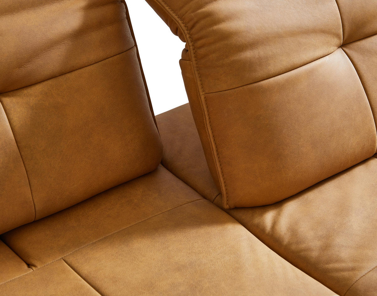 ECKSOFA Currygelb Echtleder  - Currygelb/Anthrazit, Design, Leder/Metall (340/165cm) - Joop!