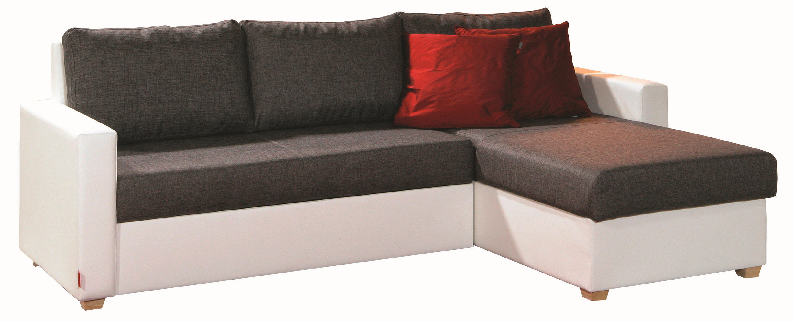 SJEDEĆA GARNITURA drvo, tekstil, drvni materijal  siva, bijela   - bijela/siva, Design, drvni materijal/drvo (230/155cm) - Xora