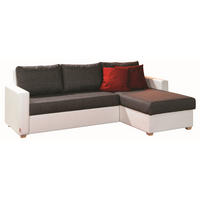 SJEDEĆA GARNITURA drvo, tekstil, drvni materijal  siva, bijela   - bijela/siva, Design, drvni materijal/drvo (230/155cm) - Xora
