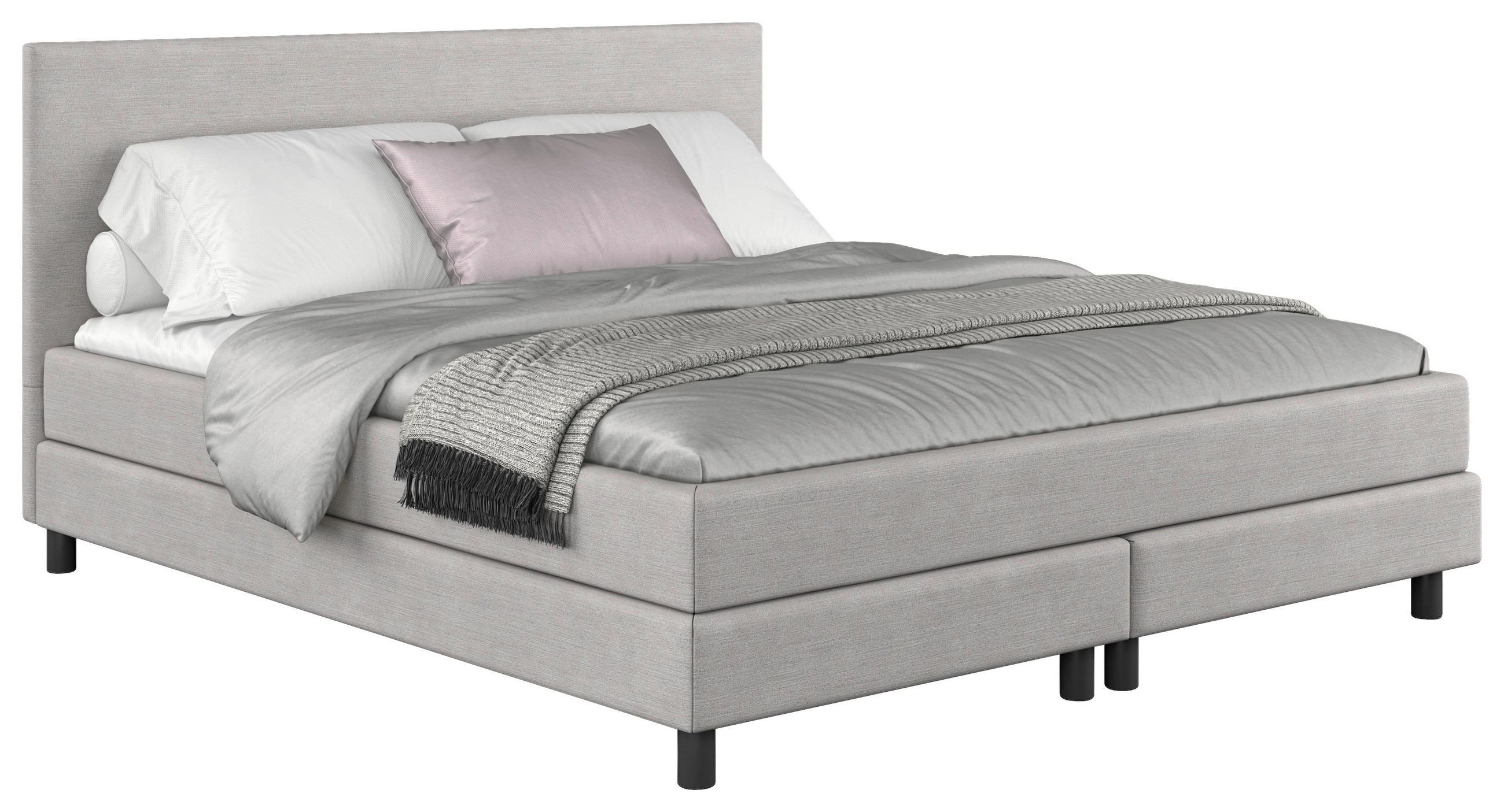 BOXBETT 140/200 cm  in Hellgrau  - Hellgrau/Schwarz, MODERN, Holz/Holzwerkstoff (140/200cm) - MID.YOU