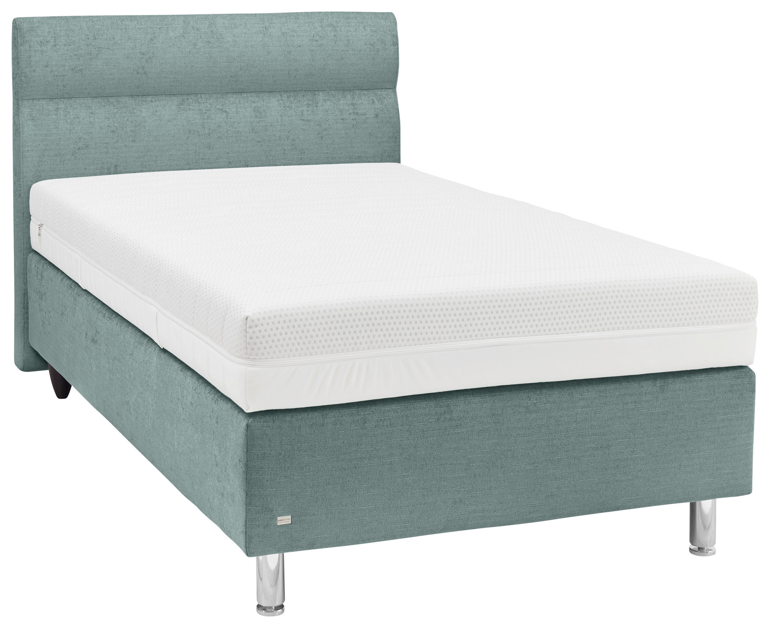 BOXSPRINGBETT 120/200 cm,  in Petrol, H3 = fest  - Petrol/Schwarz, Design, Textil (120/200cm) - RUF Betten