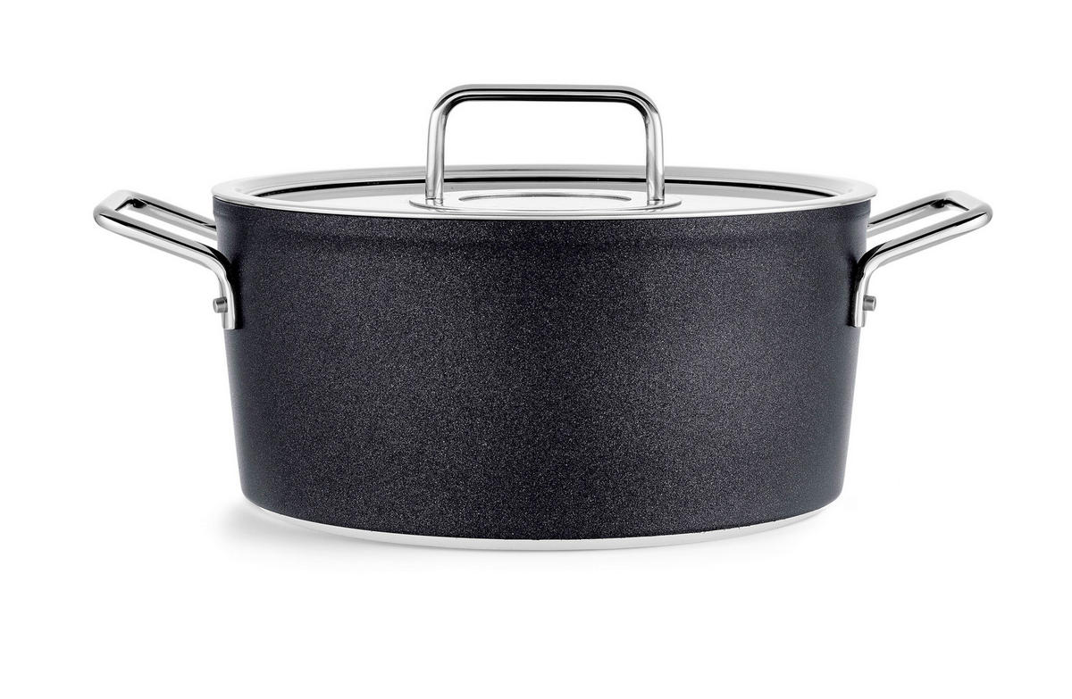 HRNEC, hliník, 24 cm  - černá, Basics, kov/sklo (24cm) - Fissler