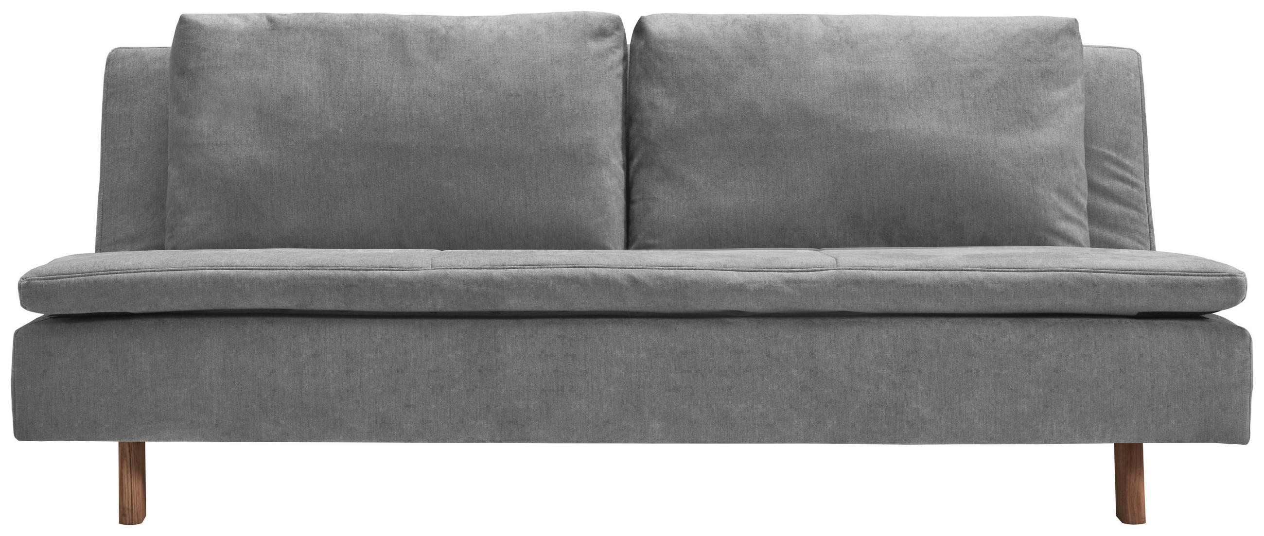 SCHLAFSOFA Flachgewebe Grau  - Eichefarben/Grau, KONVENTIONELL, Holz/Textil (205/85/98cm) - Carryhome