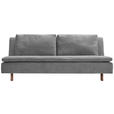 SCHLAFSOFA Flachgewebe Grau  - Eichefarben/Grau, KONVENTIONELL, Holz/Textil (205/85/98cm) - Carryhome