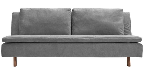 SCHLAFSOFA Flachgewebe Grau  - Eichefarben/Grau, KONVENTIONELL, Holz/Textil (205/85/98cm) - Carryhome