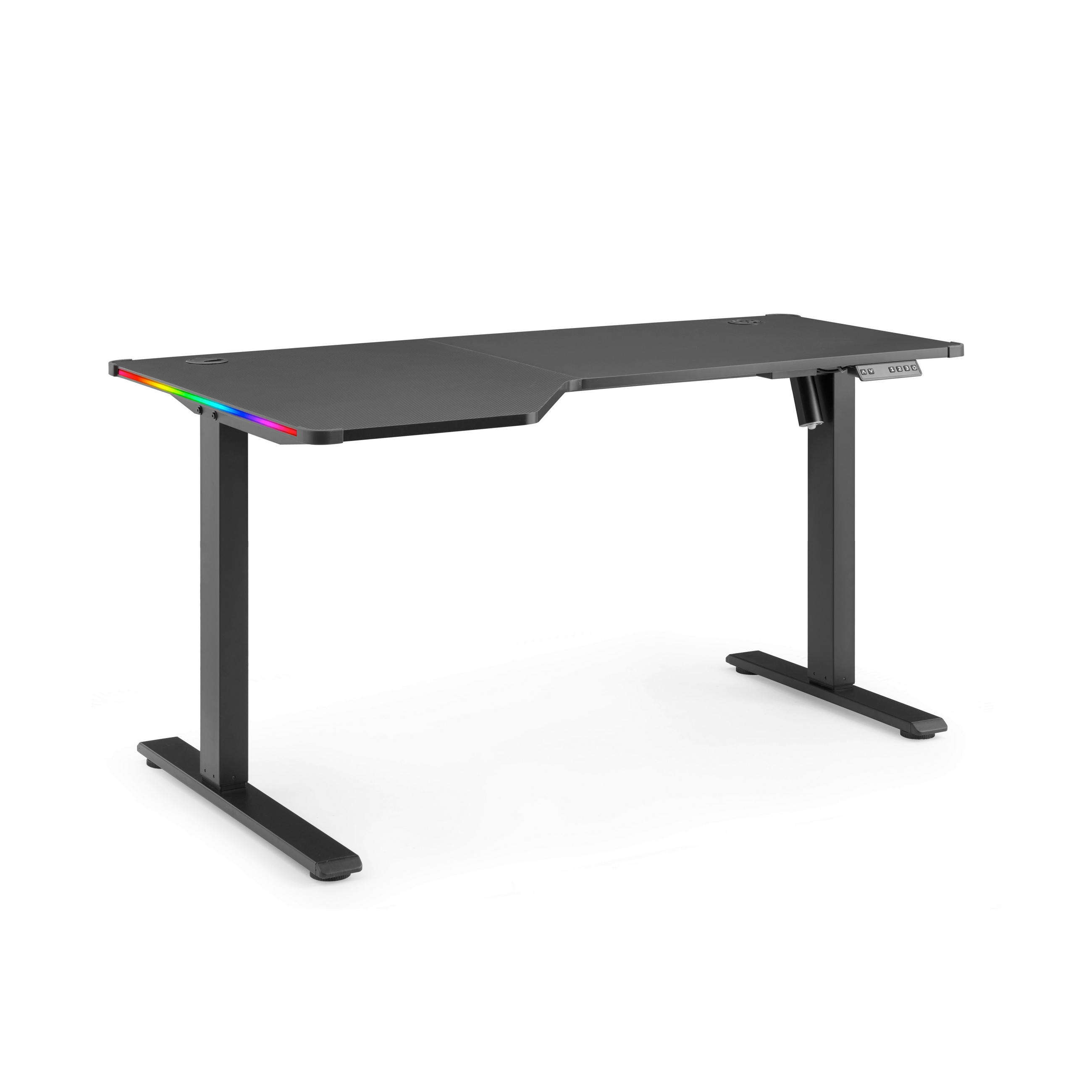 SCHREIBTISCH 140/80/72-110 cm  in Schwarz  - Schwarz, MODERN, Holz/Metall (140/80/72-110cm) - MID.YOU