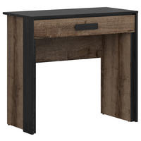 KONSOLENTISCH Schwarz, Eichefarben  - Eichefarben/Schwarz, Design, Holzwerkstoff (85/41/77cm)