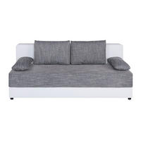 SCHLAFSOFA  mit Schlafen auf Sitzhöhe Lederlook, Webstoff Grau, Weiß  - Schwarz/Weiß, Design, Kunststoff/Textil (200/90/103cm) - P & B