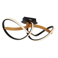 LED-DECKENLEUCHTE    45/45/18 cm  - Schwarz, Design, Holz/Metall (45/45/18cm) - Waldwelt