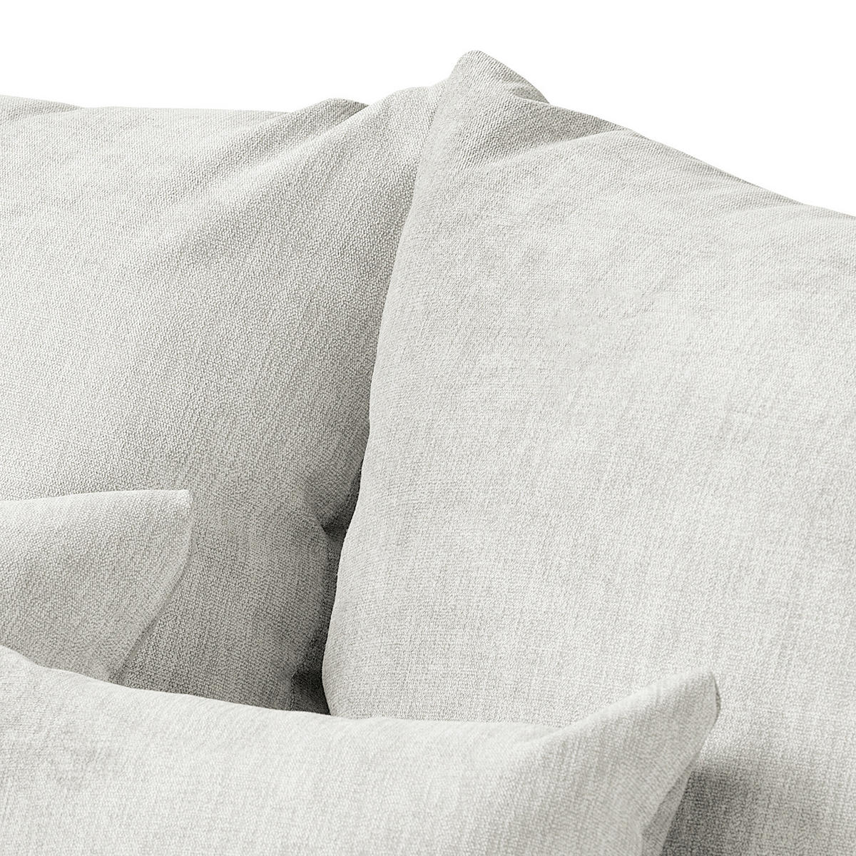 ECKSOFA Naomi Creme Mikrofaser Rückenkissen  - Creme/Schwarz, Design, Kunststoff/Textil (284/243cm) - P & B