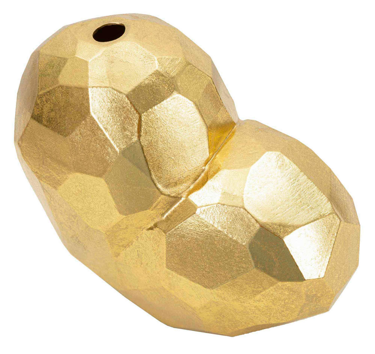Vase Heart Gold  - Goldfarben, Basics, Kunststoff (19/18/9cm)