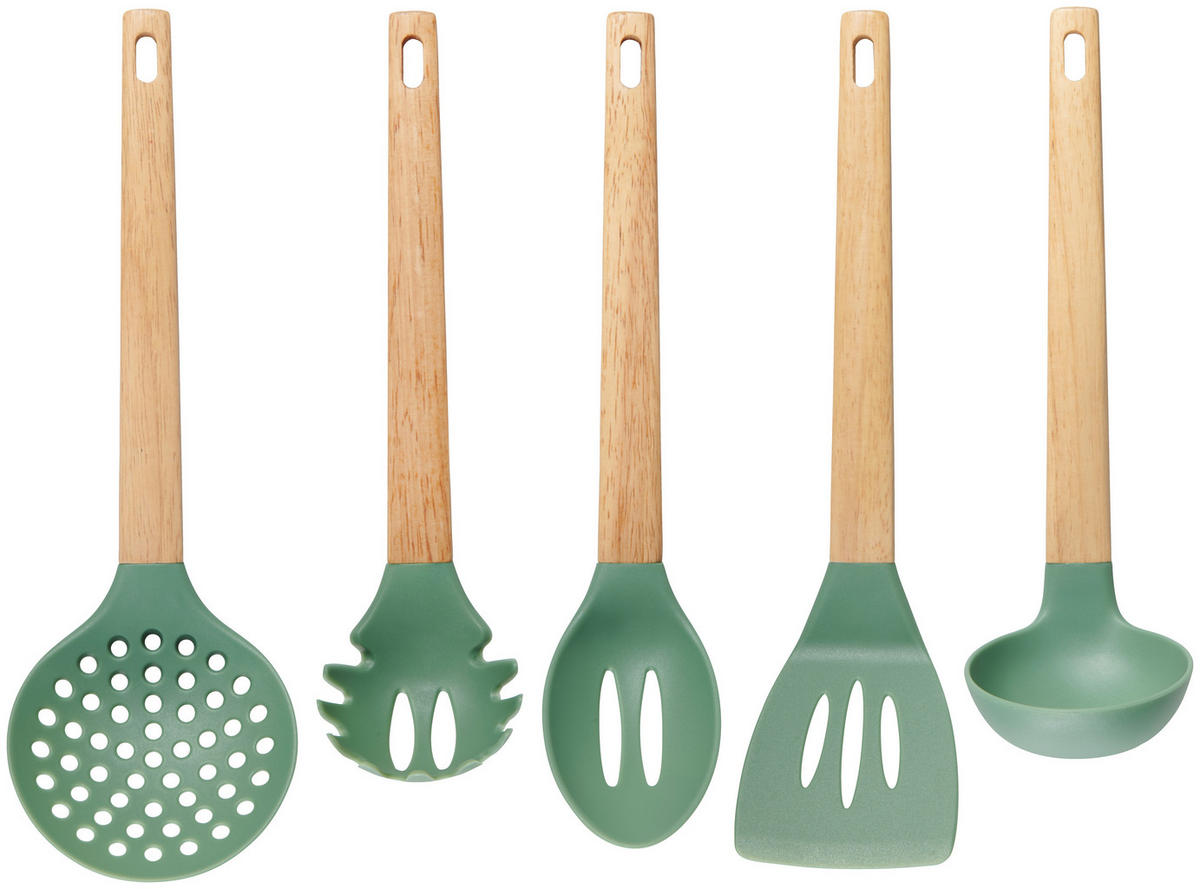 SET KUHINJSKIH PRIPOMOČKOV                     - naravne barve/temno zelena, Basics, umetna masa/les - Homeware Profession.