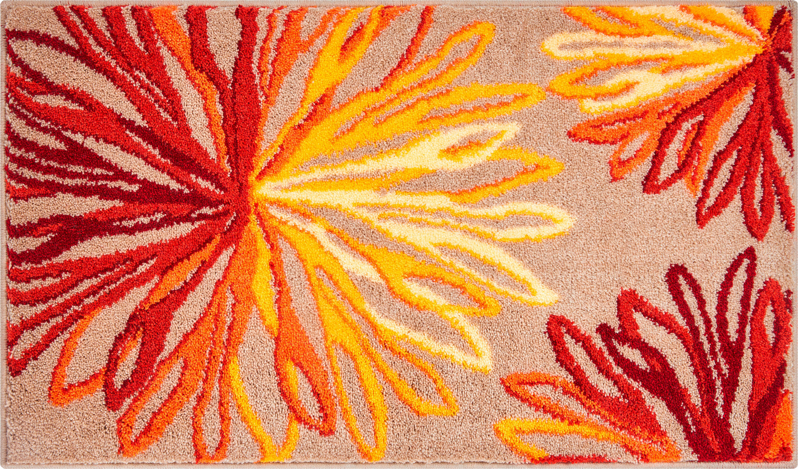 BADTEPPICH Beige, Orange 60/100 cm  - Beige/Orange, Basics, Kunststoff/Textil (60/100cm) - Grund