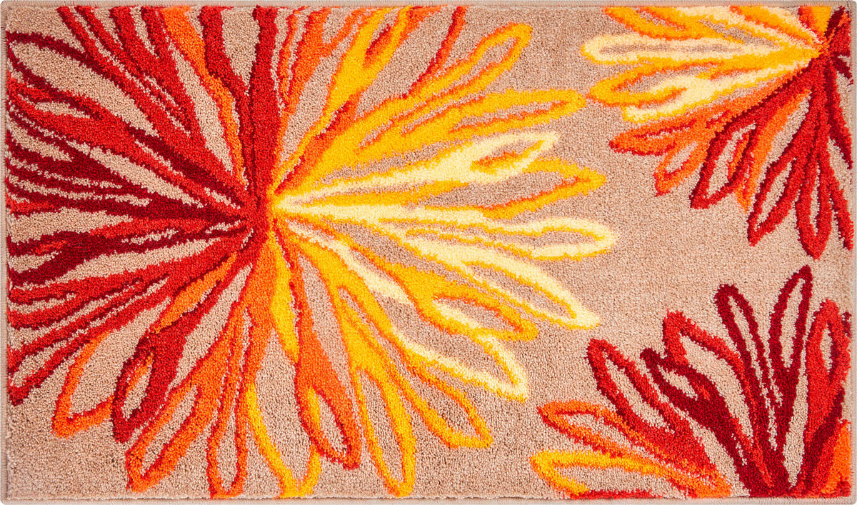 KOBEREC DO KOUPELNY, 60/100 cm - oranžová/béžová, Basics, textil/plast (60/100cm) - Grund