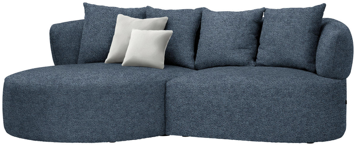 ECKSOFA in Chenille Blau  166/235 cm  - Blau/Beige, MODERN, Kunststoff/Textil (166/235cm) - Hom`in