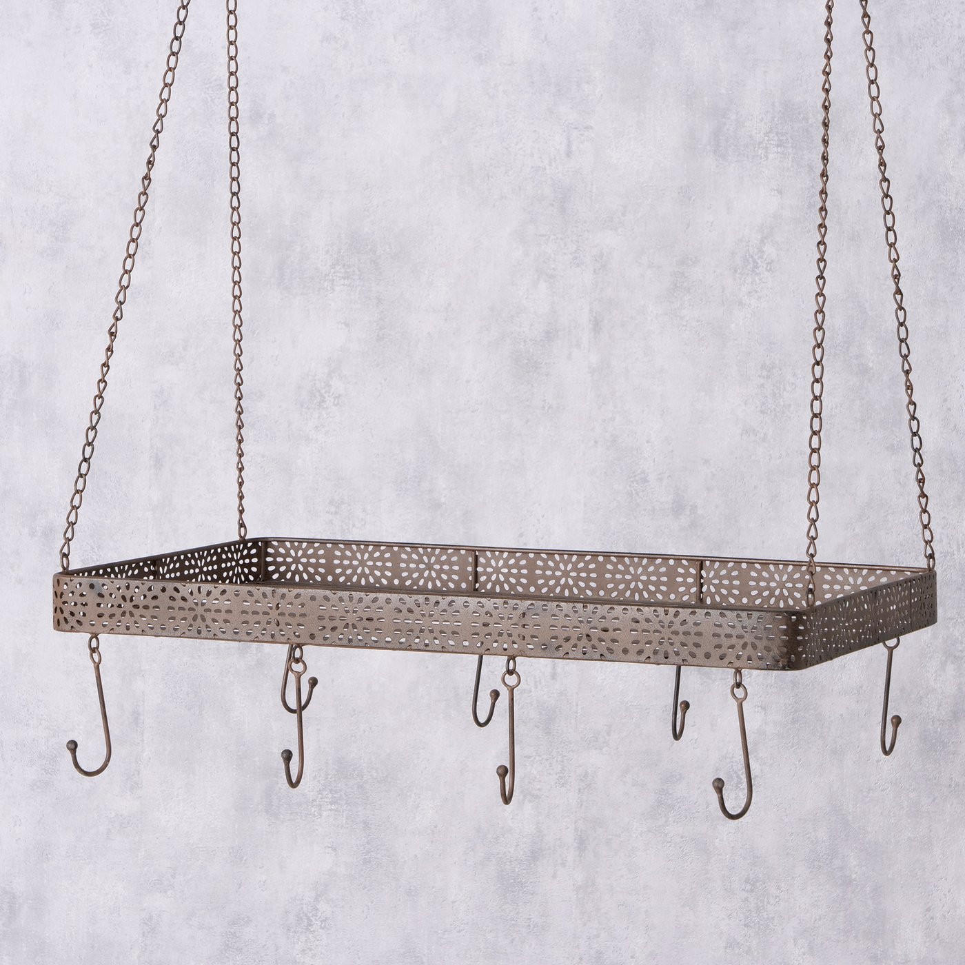 DEKORATIONSVÄGGHYLLA  - brun, Basics, metall (70/40/95cm)