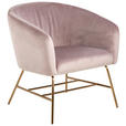 SESSEL in Samt Rosa  - Messingfarben/Rosa, Design, Textil/Metall (72/76/67cm) - Ambia Home