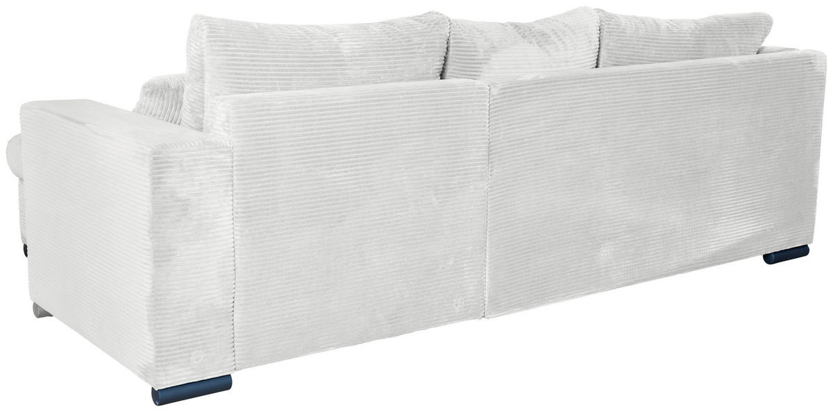 ECKSOFA Hellgrau Cord  - Hellgrau/Schwarz, KONVENTIONELL, Textil/Metall (258/168cm) - Carryhome