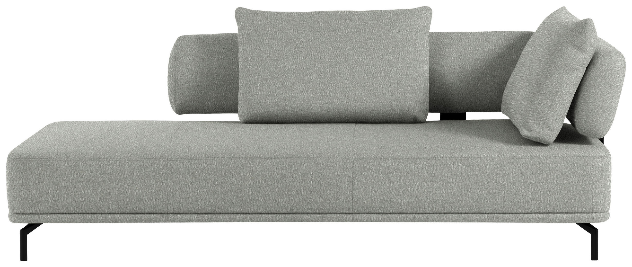 RÉCAMIERE in Flachgewebe Weiss, Hellgrau - Weiss/Hellgrau, Design, Textil/Metall (227/89/101cm) - Dieter Knoll