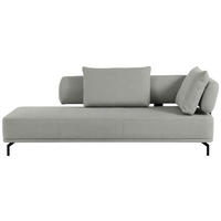 RÉCAMIERE in Flachgewebe Weiss, Hellgrau  - Weiss/Hellgrau, Design, Textil/Metall (227/89/101cm) - Dieter Knoll