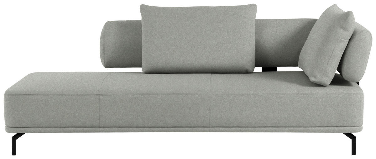 RÉCAMIERE in Flachgewebe Weiss, Hellgrau  - Weiss/Hellgrau, Design, Textil/Metall (227/89/101cm) - Dieter Knoll