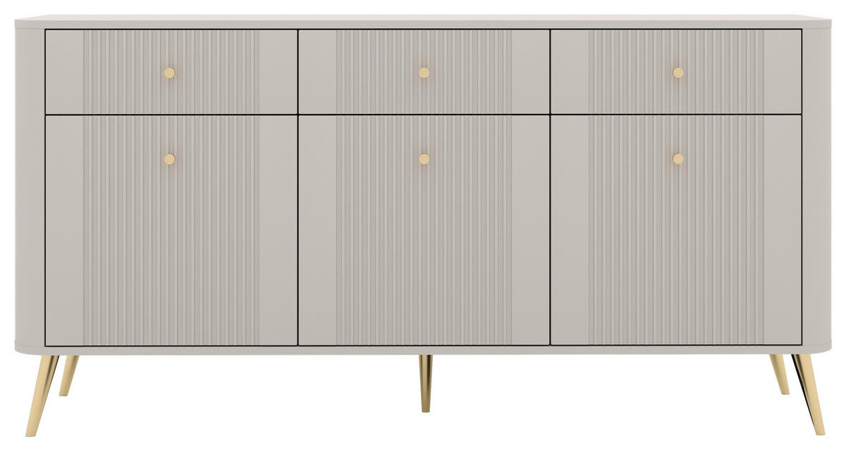 SIDEBOARD Avanti  in 165/87,5/39 cm  - Kaschmir/Goldfarben, Design, Holzwerkstoff/Metall (165/87,5/39cm) - Boxxx