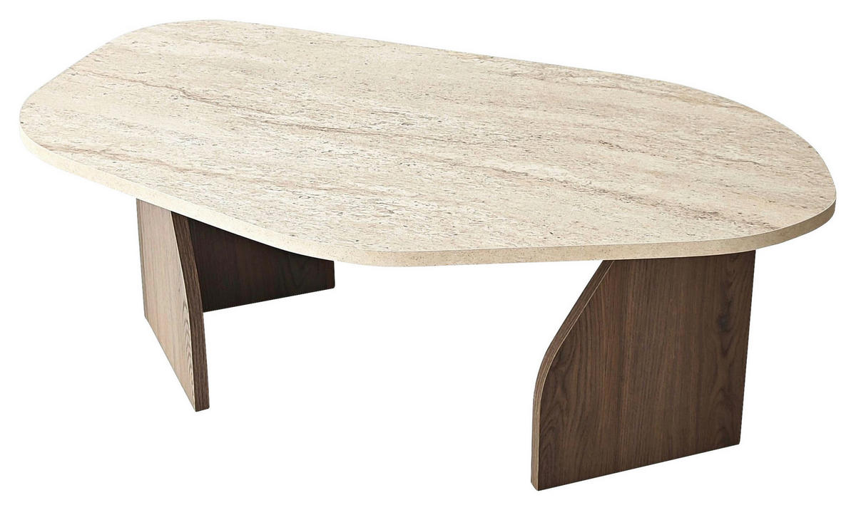 COUCHTISCH Beige, Walnussfarben  - Beige/Walnussfarben, MODERN, Holzwerkstoff (100/35/60cm) - MID.YOU