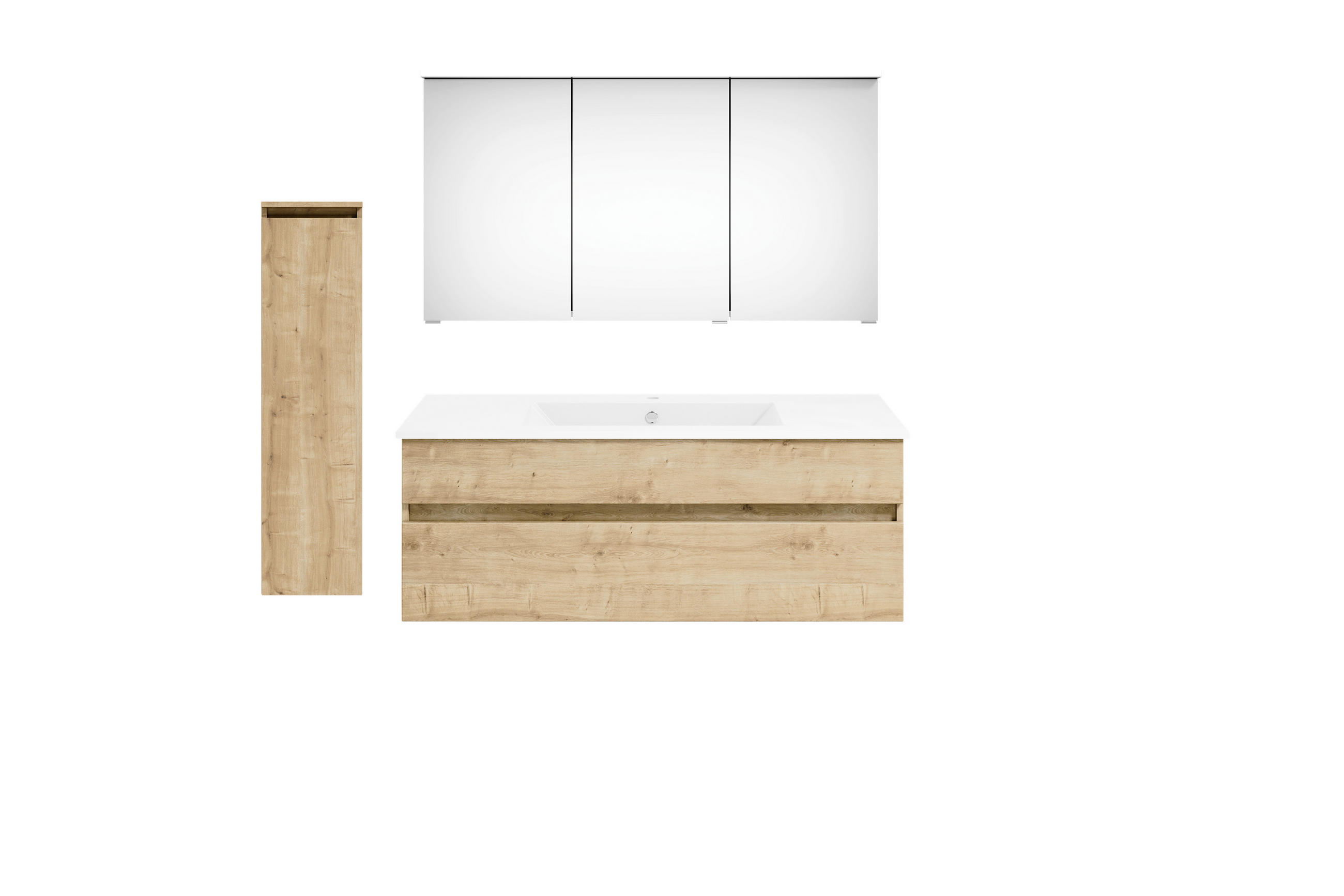 BADEZIMMER  in 150 cm  - Eichefarben/Weiß, KONVENTIONELL, Keramik/Holzwerkstoff (150cm) - Puris