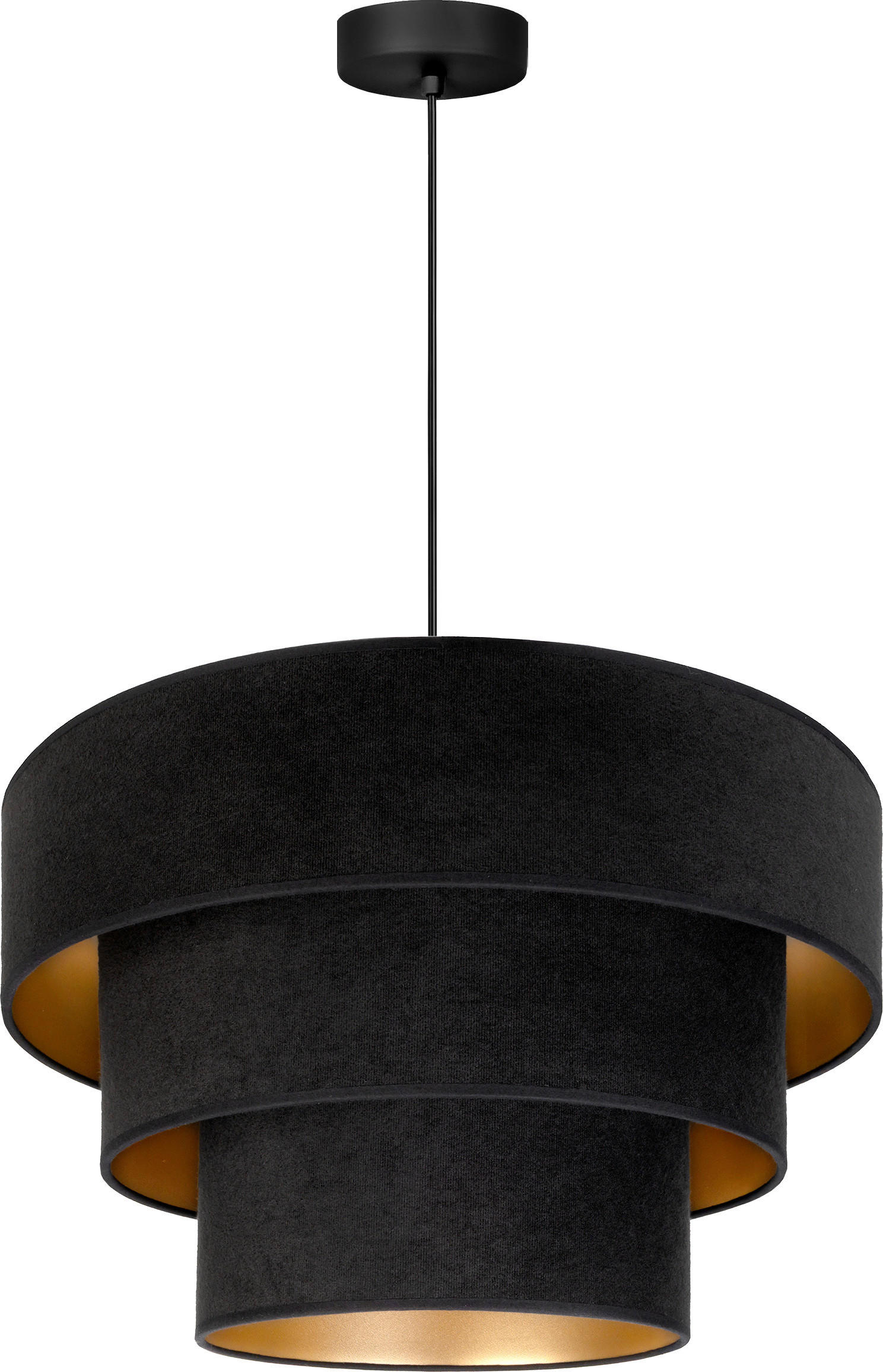 HÄNGELEUCHTE Luneta Nero 45/95 cm   - Schwarz, Design, Textil (45/95cm)
