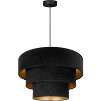 HÄNGELEUCHTE Luneta Nero 45/95 cm   - Schwarz, Design, Textil (45/95cm)