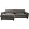 ECKSOFA in Struktur Graubraun  - Graubraun/Schwarz, Design, Textil/Metall (162/265cm) - MID.YOU
