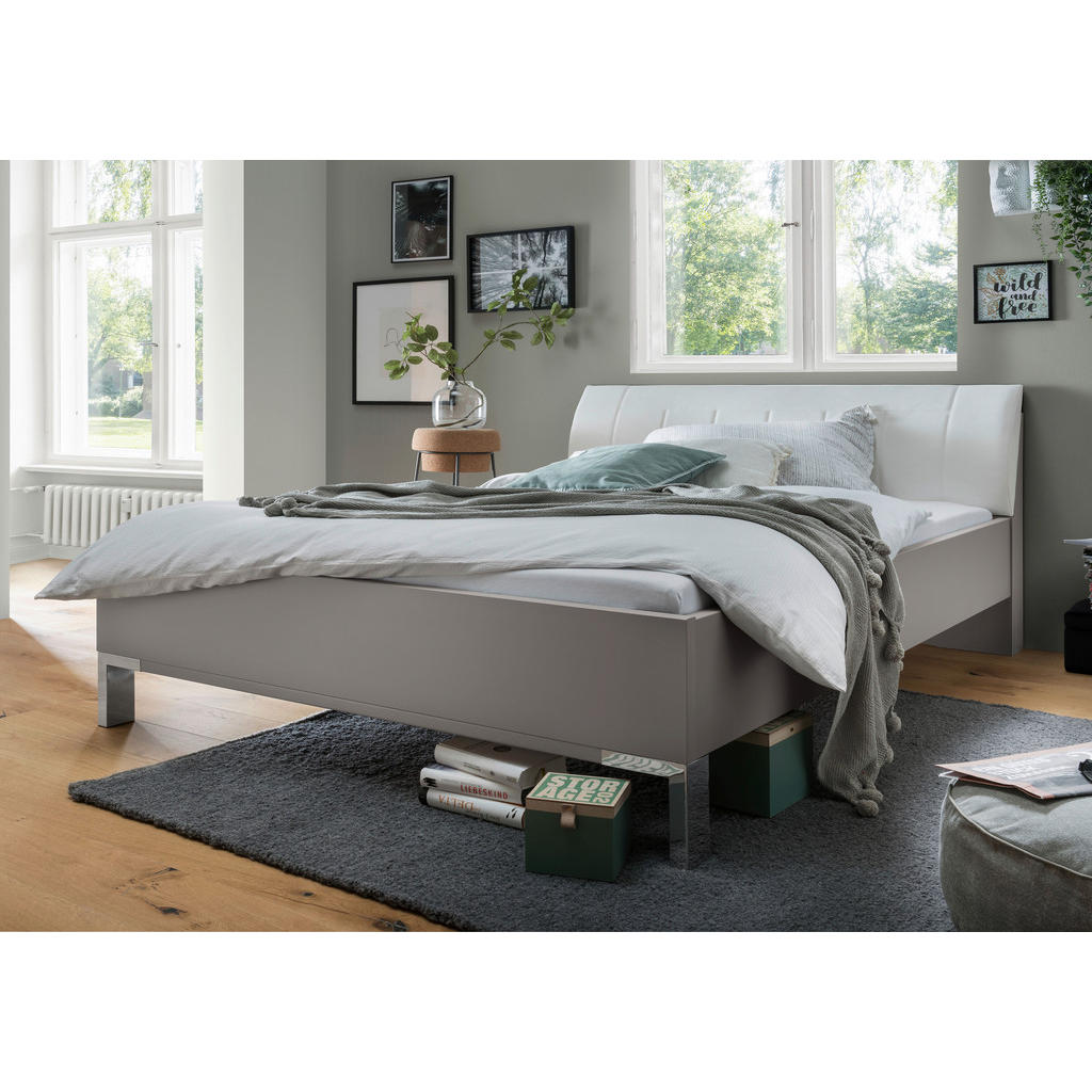 Thumbnail - Dieter Knoll Bett, Grau, Weiß, Textil, 160x200 cm, Made in Germany, Goldenes M, ISO 9001, in verschiedenen Größen erhält...