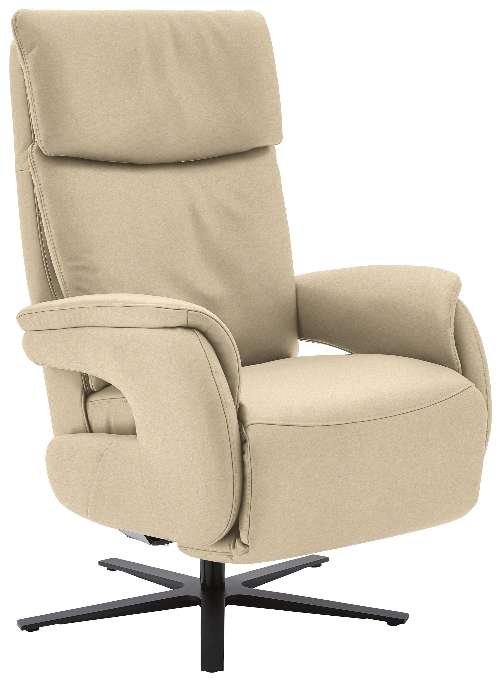 RELAXSESSEL in Textil Ecru - Ecru/Schwarz, Design, Textil/Metall (70/117/85cm) - Dieter Knoll