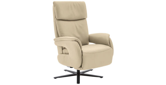 RELAXSESSEL in Textil Ecru - Ecru/Schwarz, Design, Textil/Metall (70/117/85cm) - Dieter Knoll