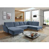 WOHNLANDSCHAFT in Velours Hellblau  - Schwarz/Hellblau, Design, Textil/Metall (179/335/220cm) - Beldomo System