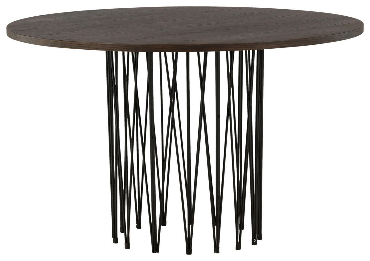 MATBORD i metall, trämaterial 120/120/74 cm   - svart/mörkbrun, Design, metall/trämaterial (120/120/74cm) - Livetastic