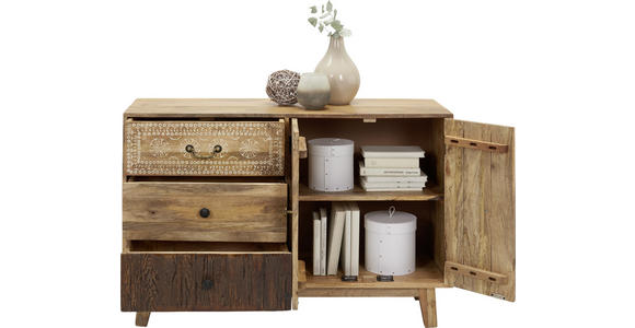 KOMMODE in 115/80/35 cm - Naturfarben/Braun, Trend, Holz/Metall (115/80/35cm) - Landscape