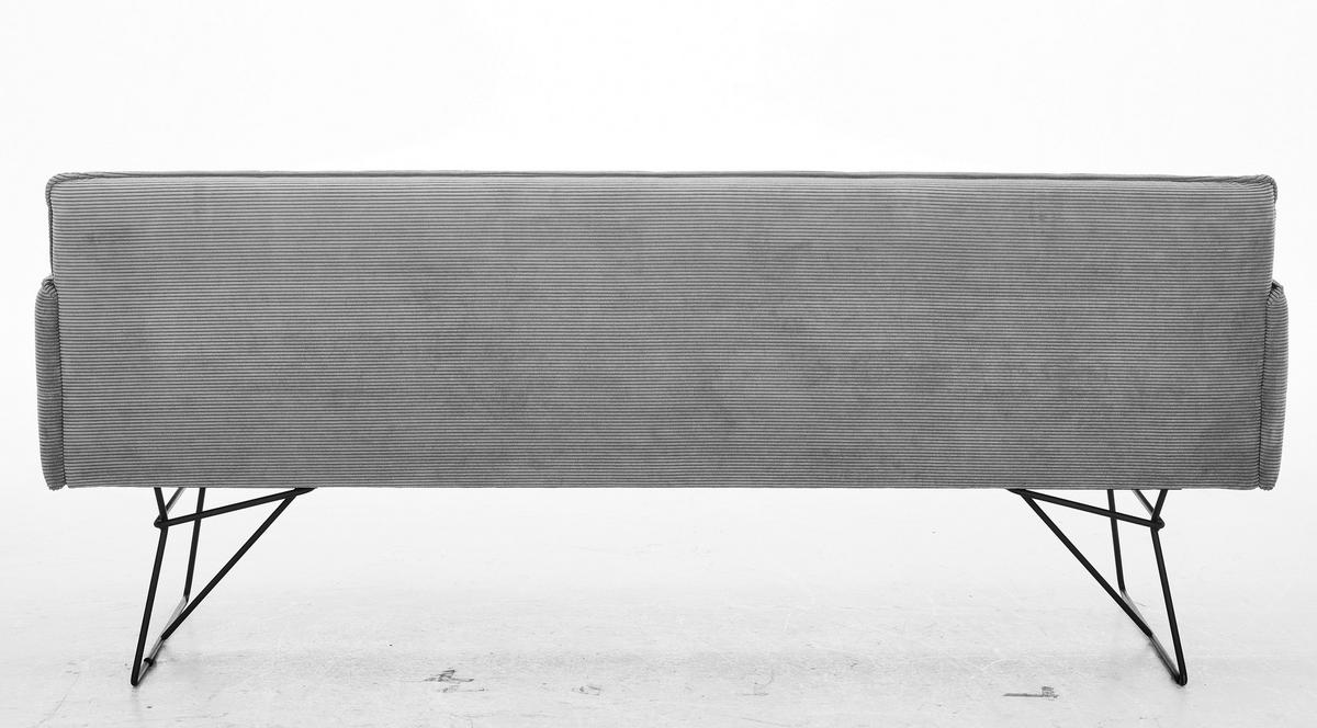 SITZBANK in Textil Grau  - Schwarz/Grau, Design, Textil/Metall (212/89/70cm) - Pure Home Lifestyle