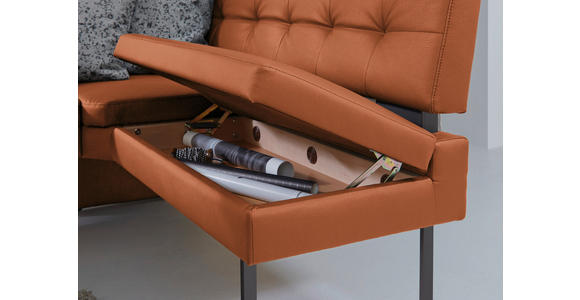 ECKBANK 200/158 cm Mikrofaser Braun, Orange   - Schwarz/Braun, Design, Textil/Metall (200/158cm) - Dieter Knoll