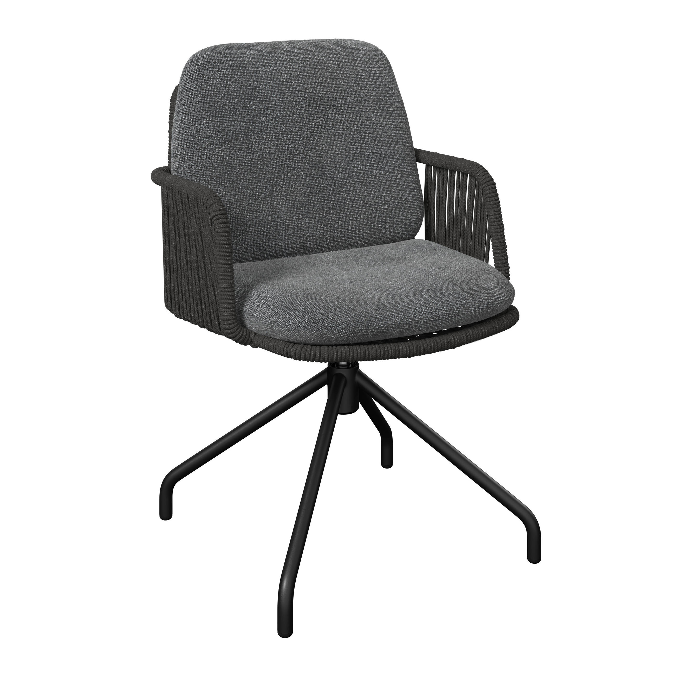 GARTENSESSEL Metall, Textil Anthrazit, Grau, Dunkelgrau  - Dunkelgrau/Anthrazit, Modern, Textil/Metall (58/82/62cm) - Dieter Knoll